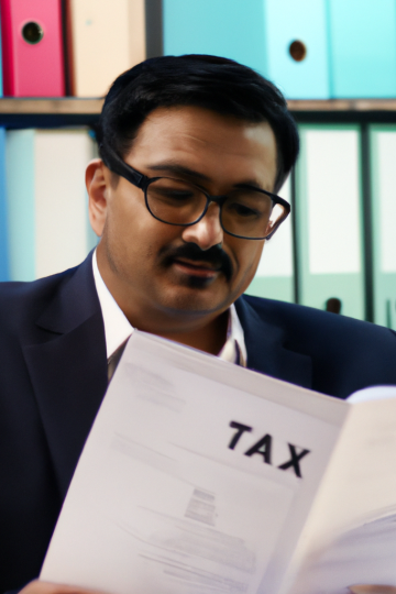 Financial Tax Advisor Reviewing Tax Documents